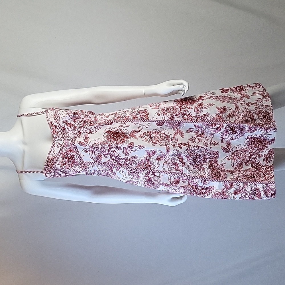 New York & Company Burgundy Floral Midi Dress